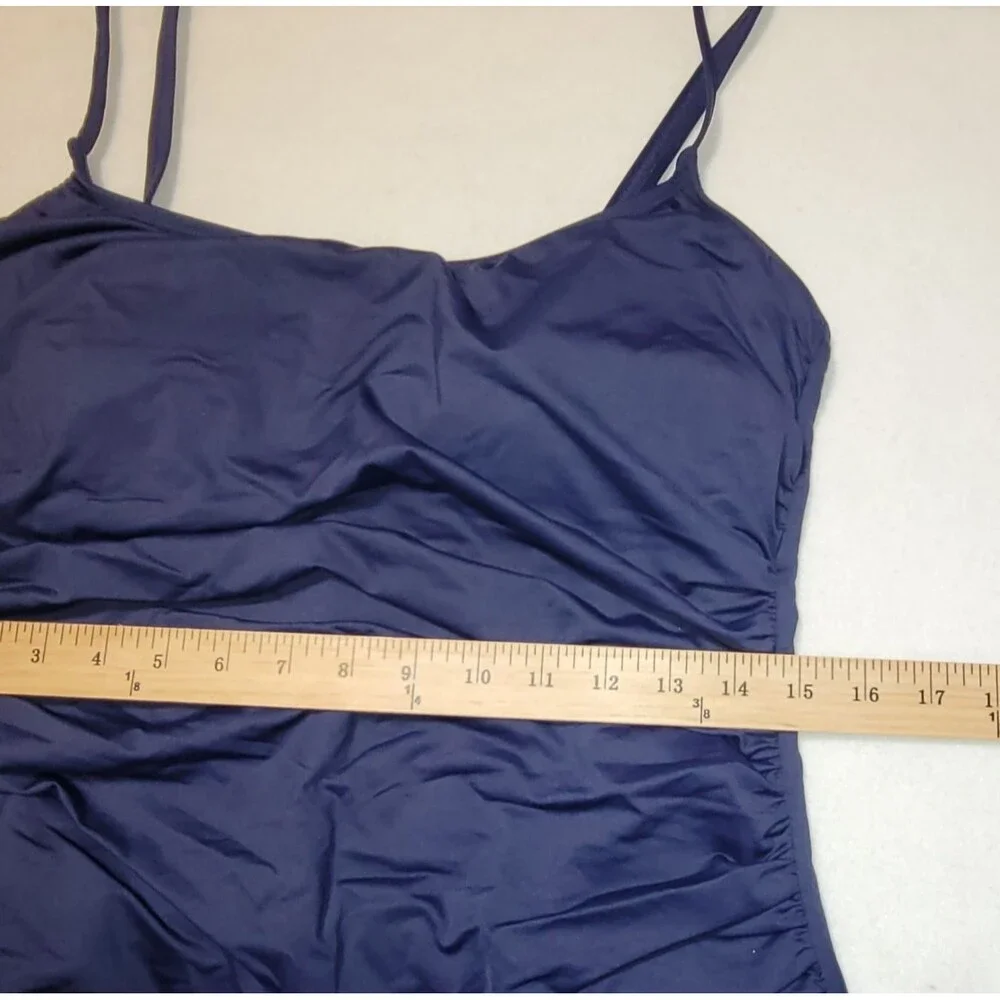 La Blanca Blue Island Goddess One Piece Swimsuit Ruched Plus Size‎ 16W